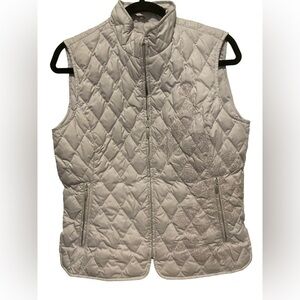 Eddie Bauer Goose Down Quilted Puffer Embroidered Vest